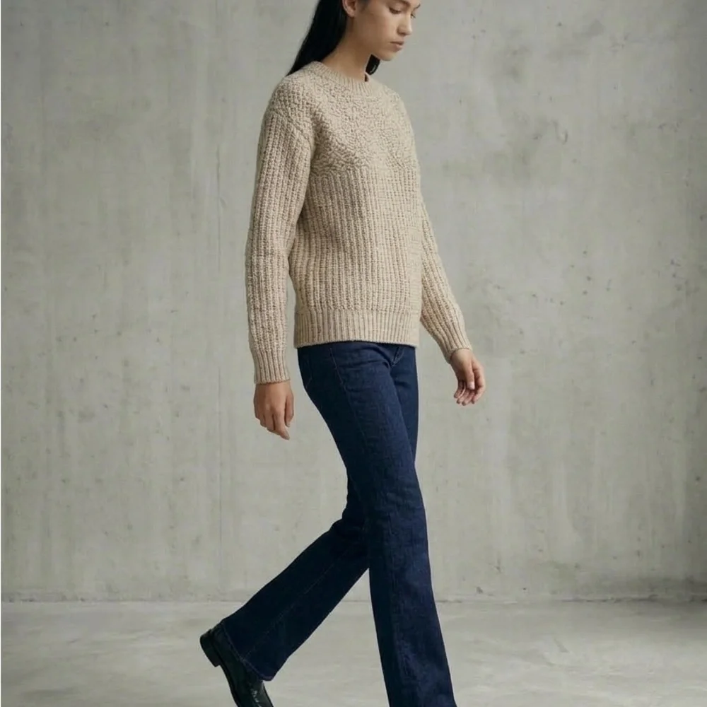 Vintage GRENADIER Mixed-Stitch Tweed Sweater | Oatmeal | Med - Picture 2 of 16